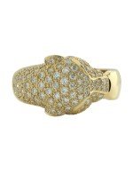 Кольцо из лимонного золота c бриллиантами, изумрудом и ониксом