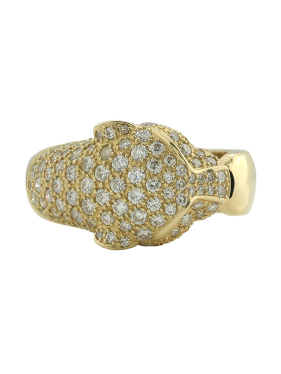 Кольцо из лимонного золота 585 пробы c бриллиантами, изумрудом и ониксом