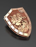 Образок из золота c деревом груши