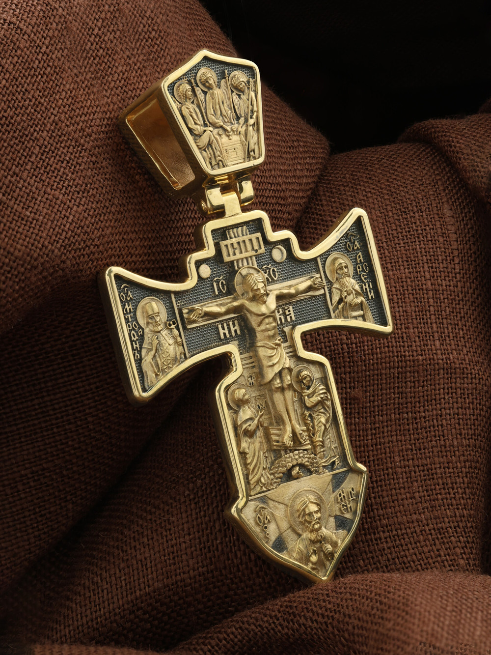 Крест из лимонного золота 585 пробы