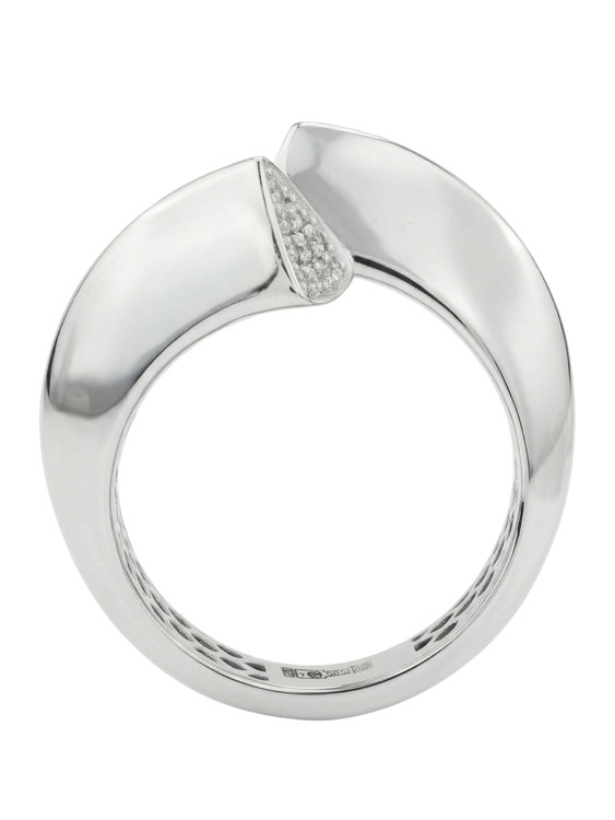 Кольцо из белого золота 585 пробы c бриллиантами