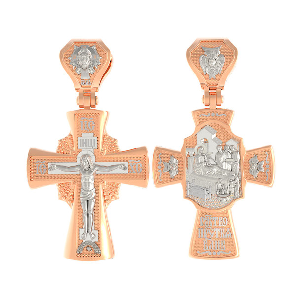 Крест из красного золота 585 пробы