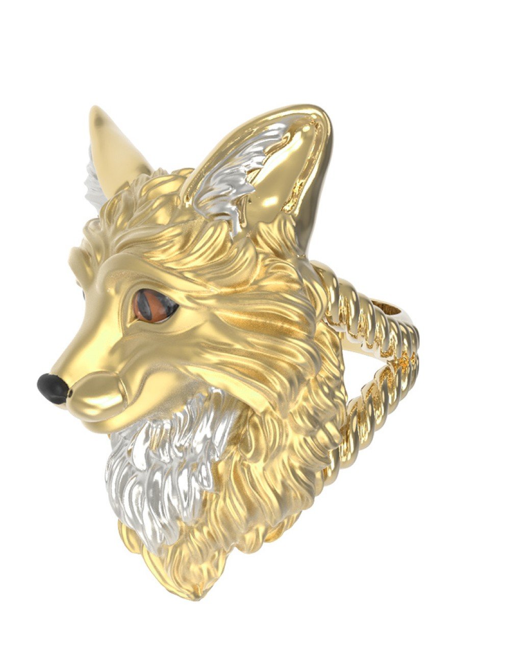 Кольцо из лимонного золота c эмалью