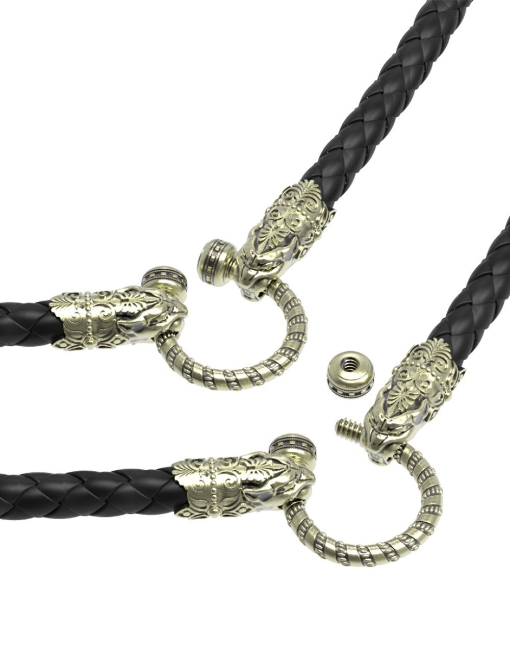 Гайтан из зелёного золота c кожаным шнурком