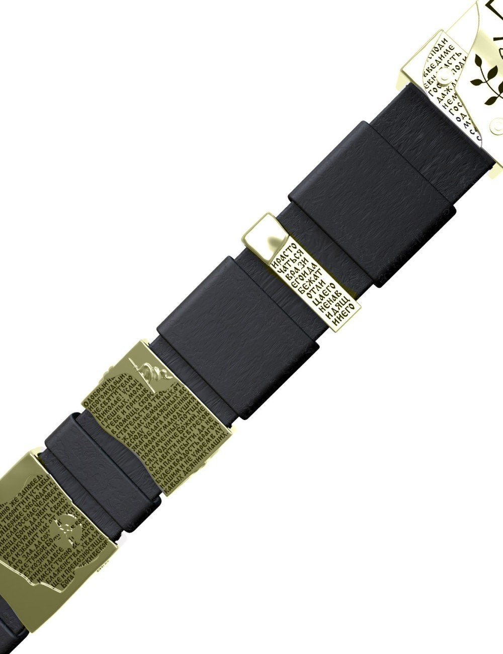 Браслет из зелёного золота c кожаным шнурком