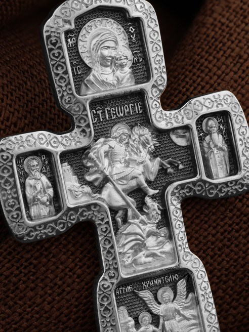 Крест из белого золота 585 пробы