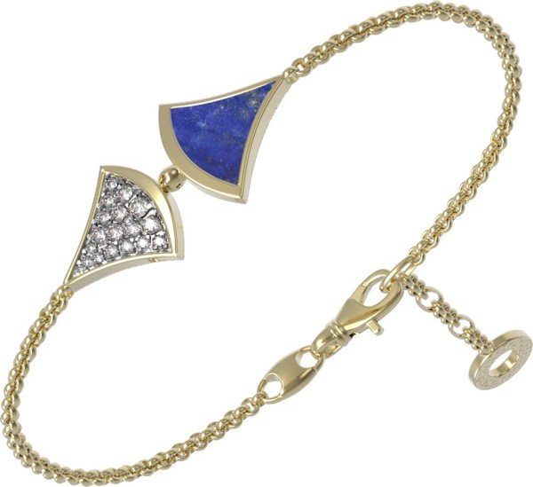 Браслет из лимонного золота c бриллиантами и лазуритом