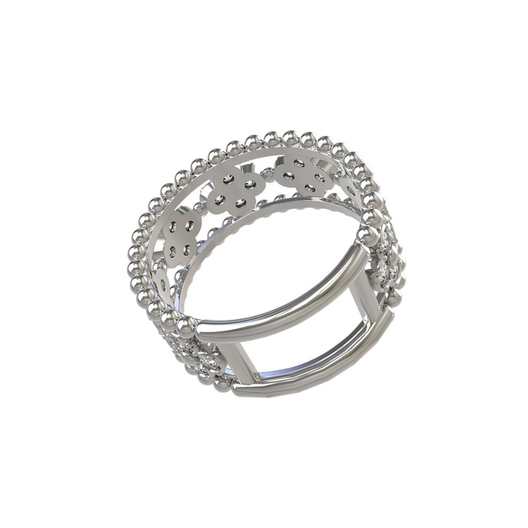 Кольцо из белого золота 585 пробы c бриллиантами