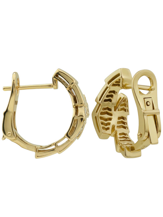 Серьги из лимонного золота 585 пробы c бриллиантами