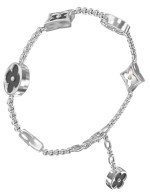 Браслет из белого золота c ониксом и перламутром