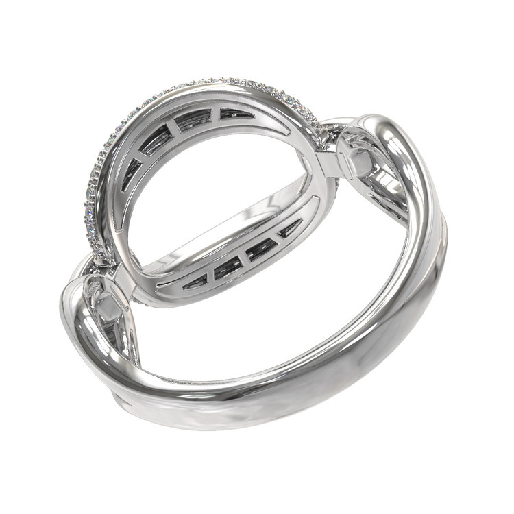 Кольцо из белого золота 585 пробы c бриллиантами