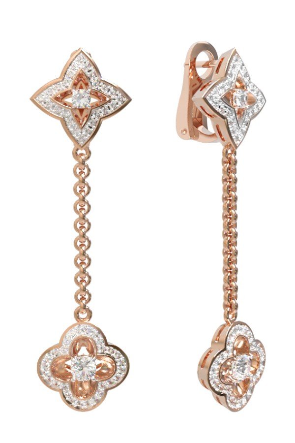 Серьги из золота c бриллиантами