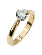 Кольцо из лимонного золота c бриллиантами