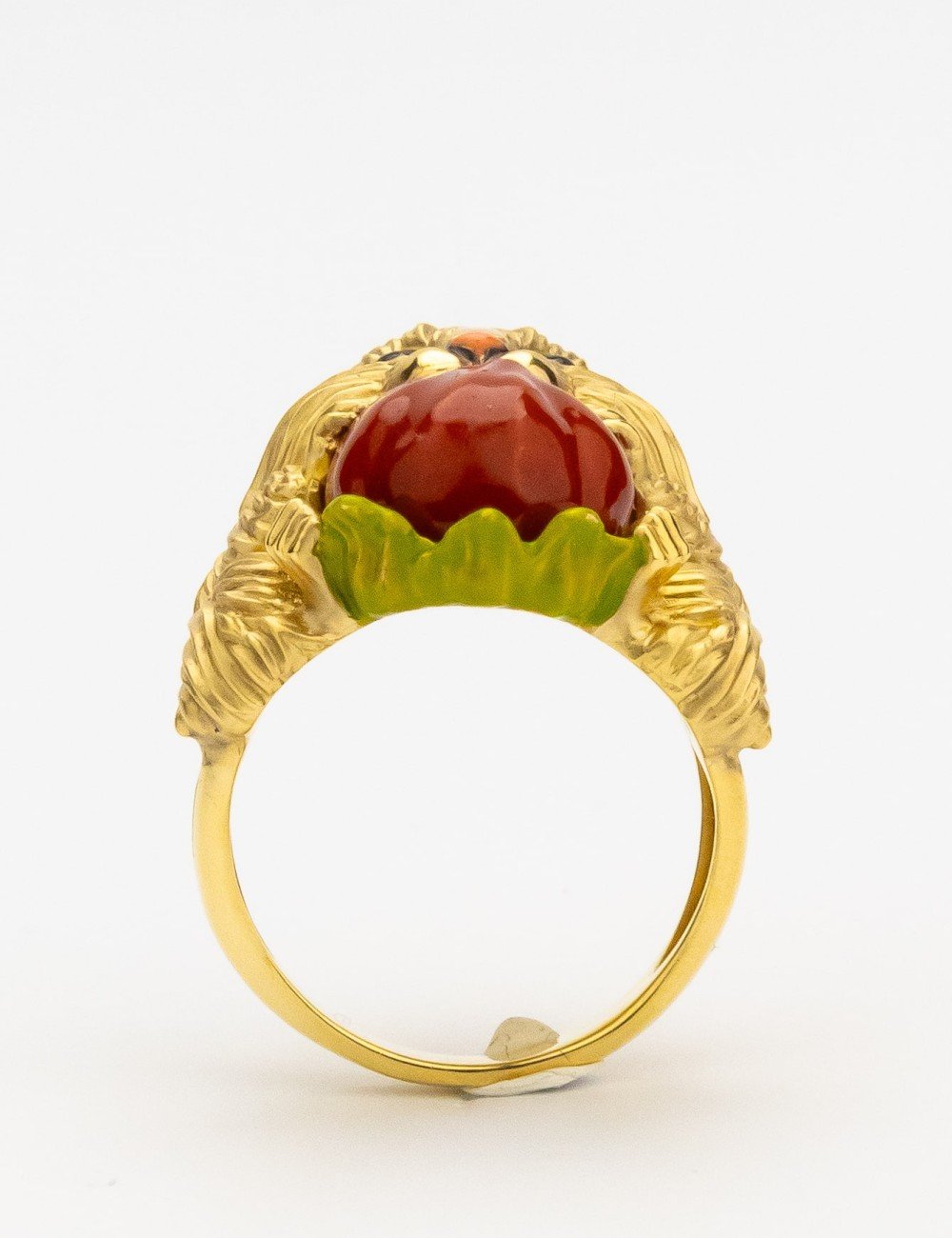 Кольцо из лимонного золота c эмалью