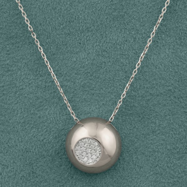 Колье из белого золота 585 пробы c бриллиантами