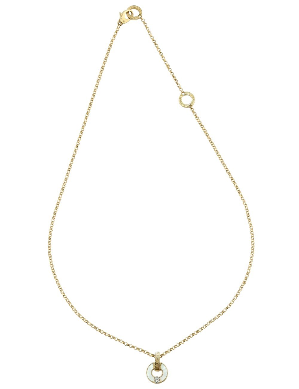 Колье из лимонного золота c бриллиантами и перламутром