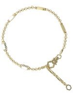 Браслет из лимонного золота c ониксом, лазуритом, малахитом и перламутром