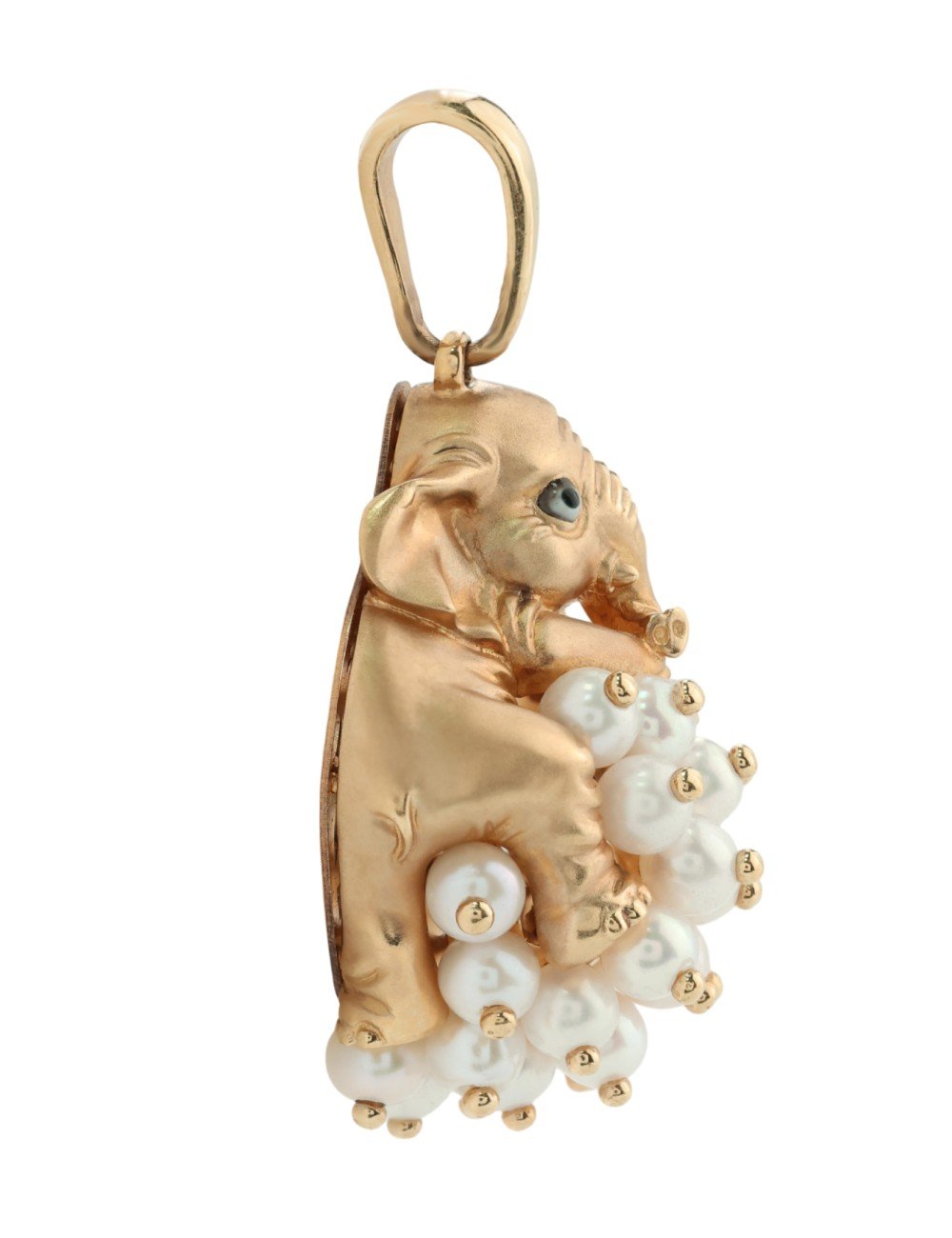 Подвеска из золота c эмалью и жемчугом