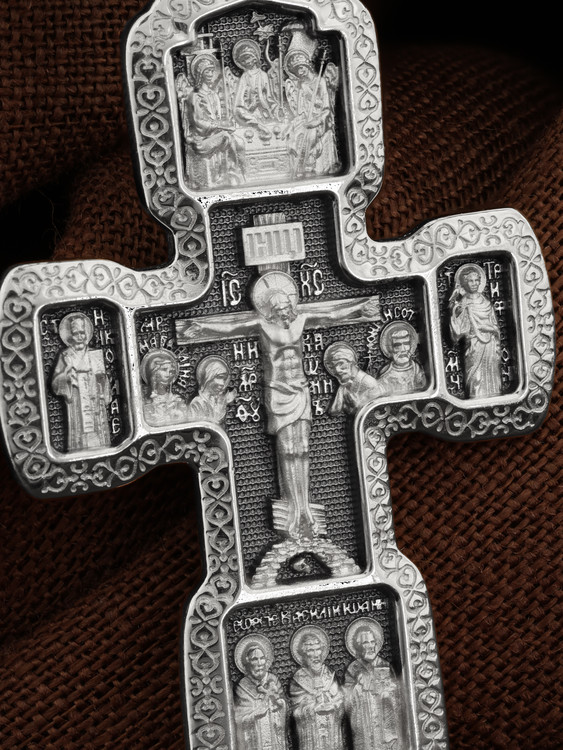 Крест из белого золота 585 пробы