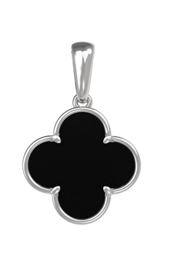 Подвеска из белого золота c ониксом