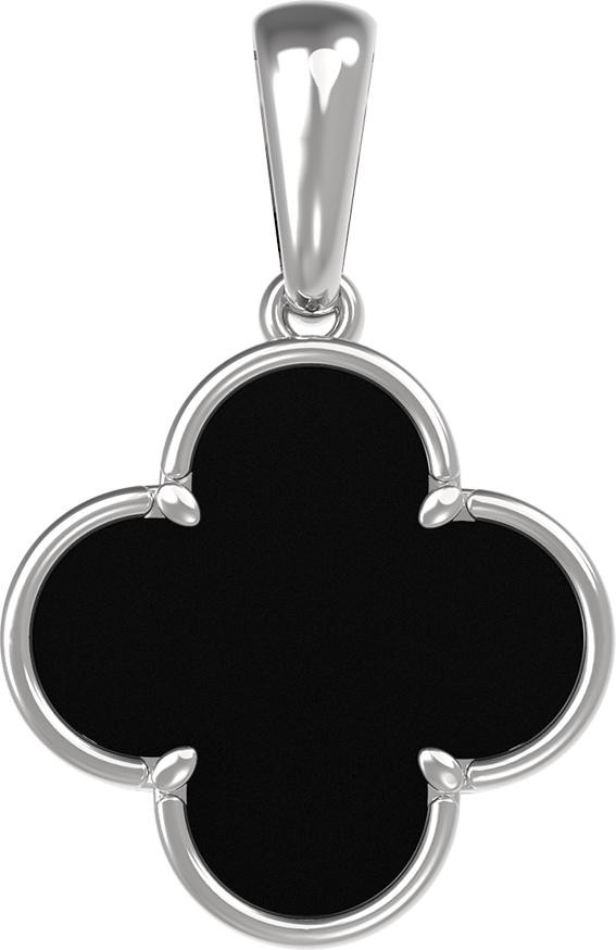 Подвеска из белого золота 585 пробы c ониксом