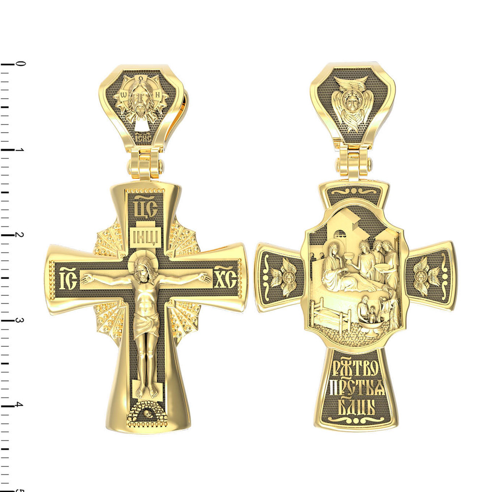 Крест из лимонного золота 585 пробы