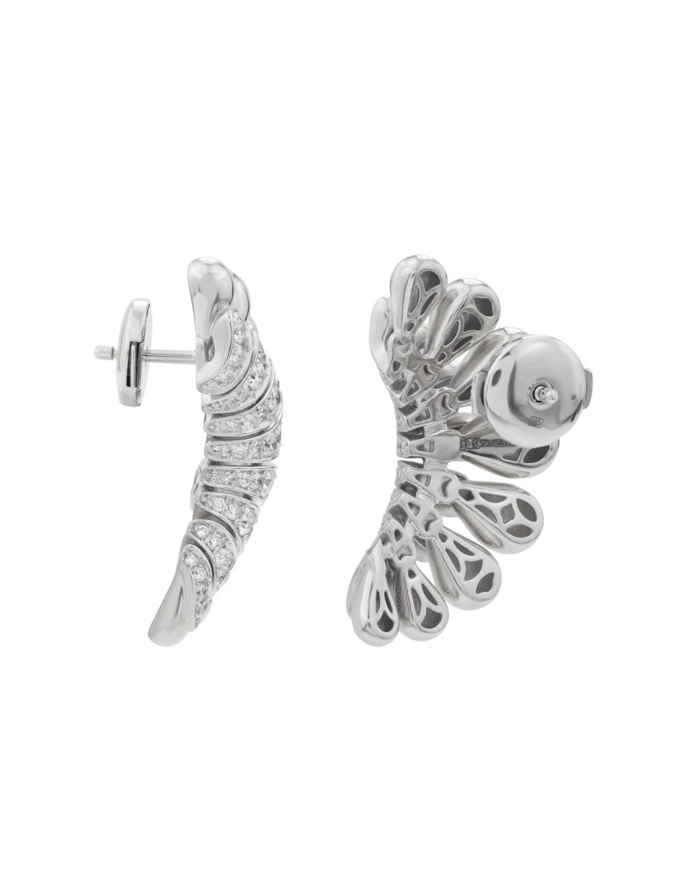 Серьги из белого золота c бриллиантами