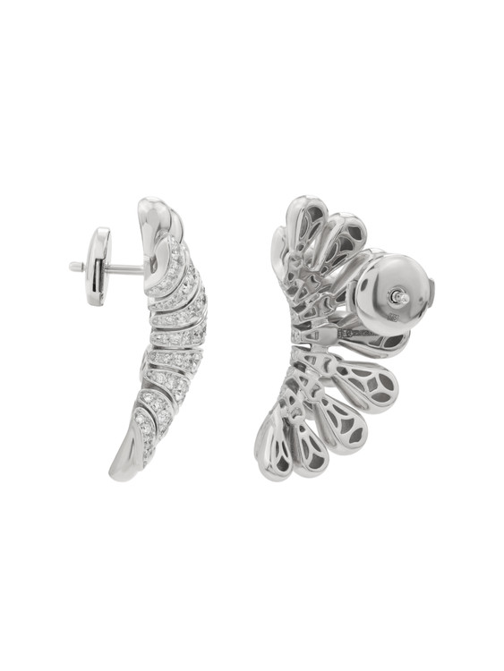 Серьги из белого золота 585 пробы c бриллиантами