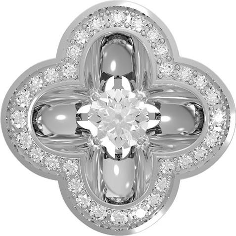 Подвеска из белого золота 585 пробы c бриллиантами