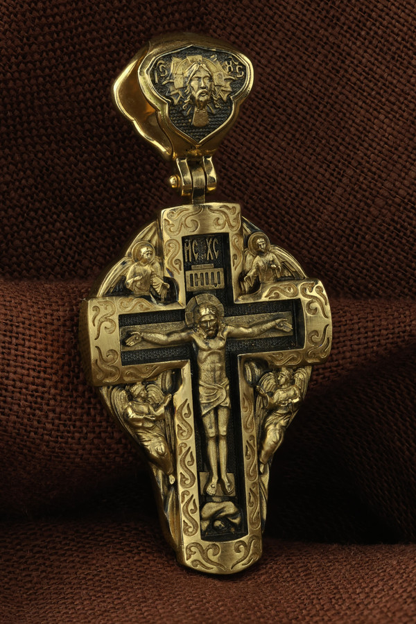 Крест из лимонного золота 585 пробы