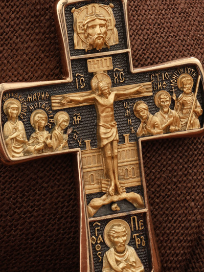 Крест из красного золота 585 пробы