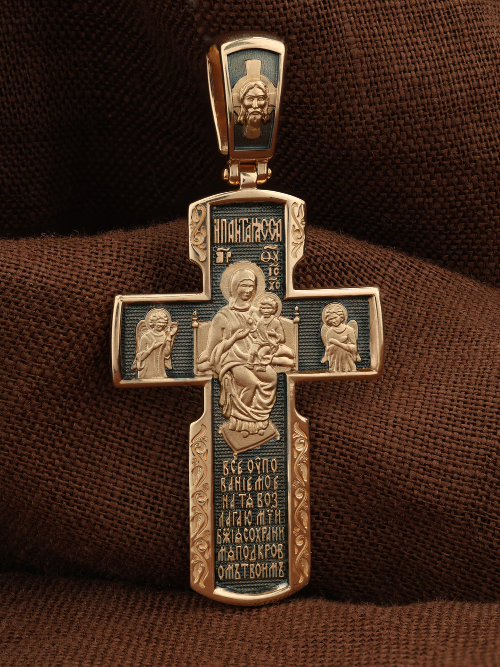 Крест из красного золота 585 пробы