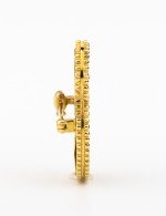 Брошь из лимонного золота c бриллиантами и тигровым глазом