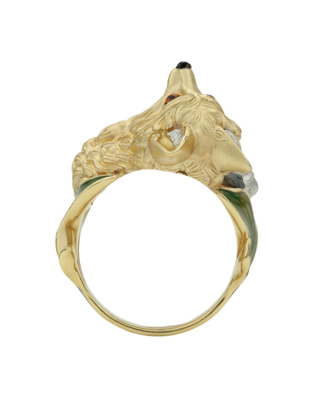 Кольцо из лимонного золота c эмалью