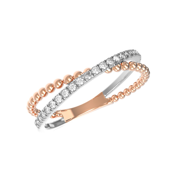 Кольцо из красного золота 585 пробы c бриллиантами