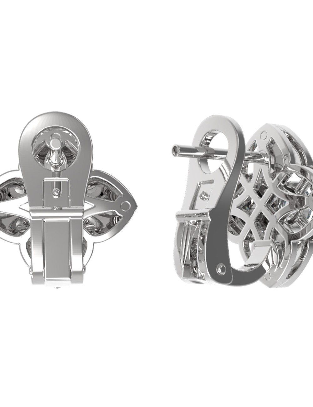 Серьги из белого золота c бриллиантами