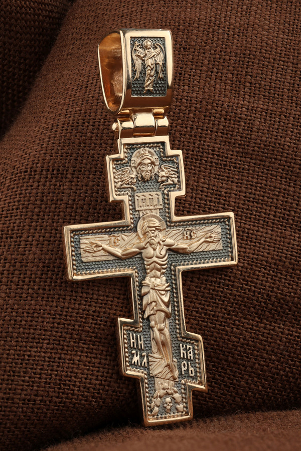 Крест из красного золота 585 пробы
