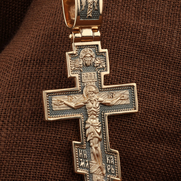 Крест из красного золота 585 пробы