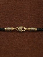 Гайтан из лимонного золота c кожаным шнурком