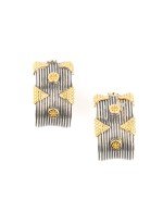 Серьги из серебра и золота c рубином