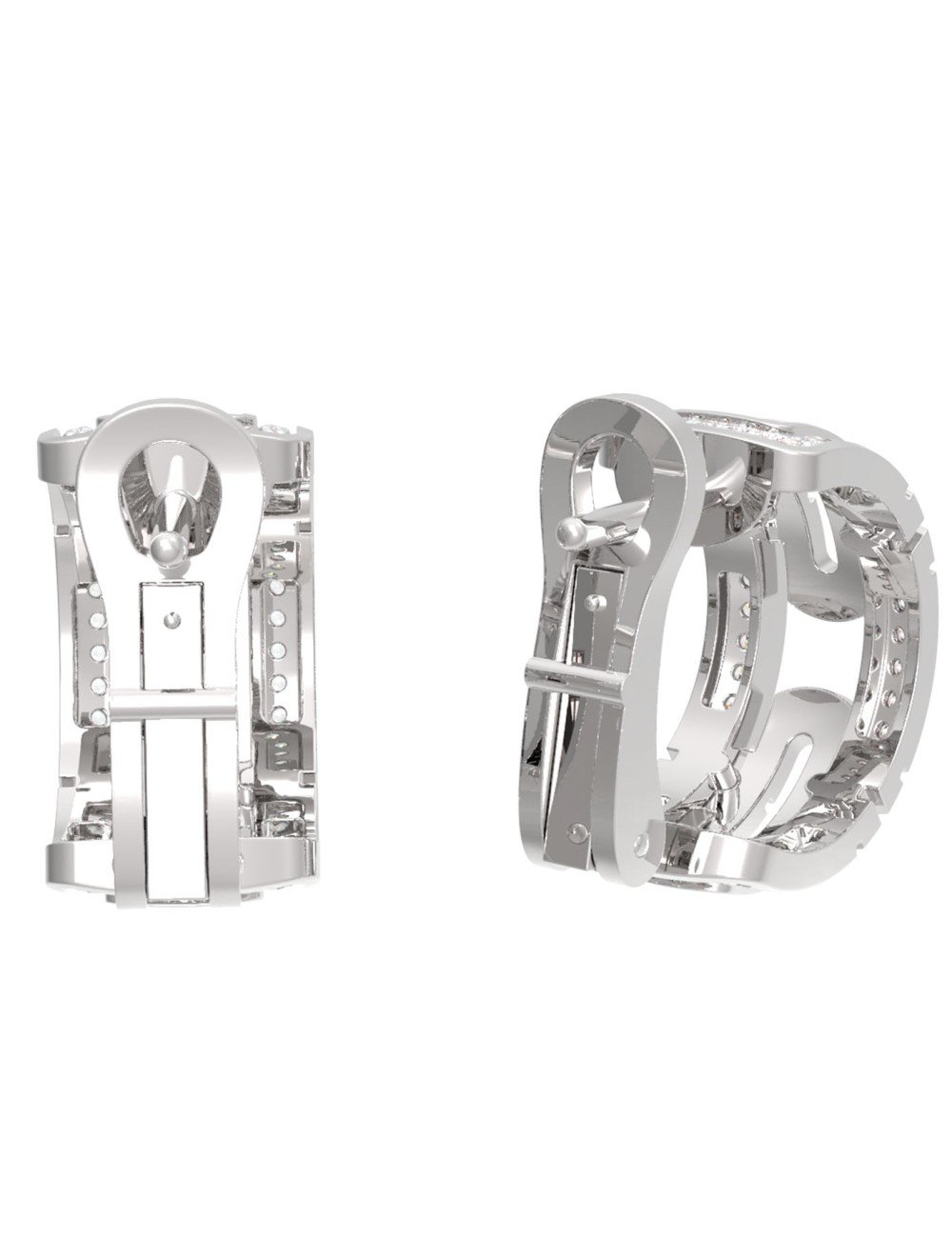 Серьги из белого золота c бриллиантами