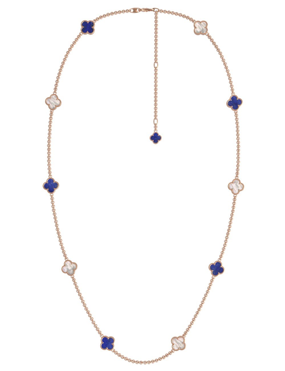 Колье из золота c лазуритом и перламутром