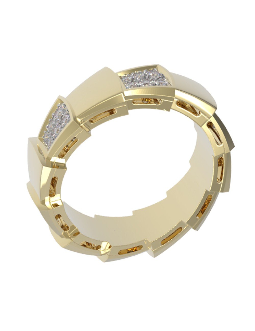 Кольцо из лимонного золота c бриллиантами