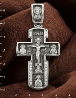 Крест из белого золота c бриллиантами