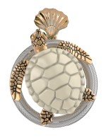 Подвеска из золота c эмалью и бивнем мамонта