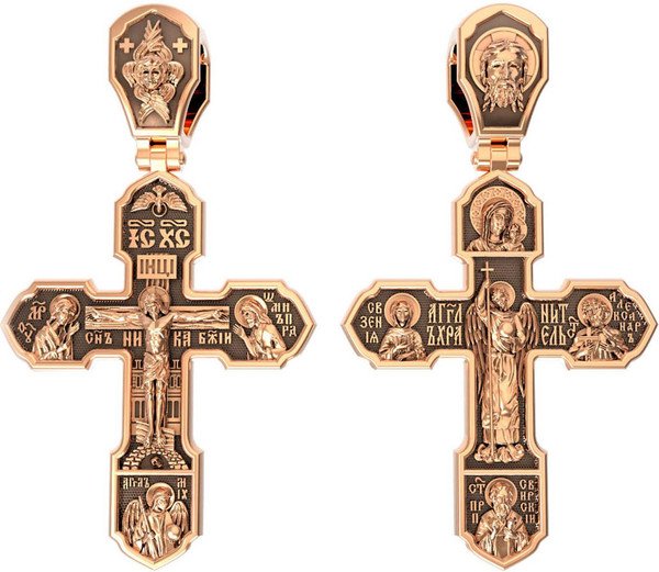 Крест из красного золота 585 пробы