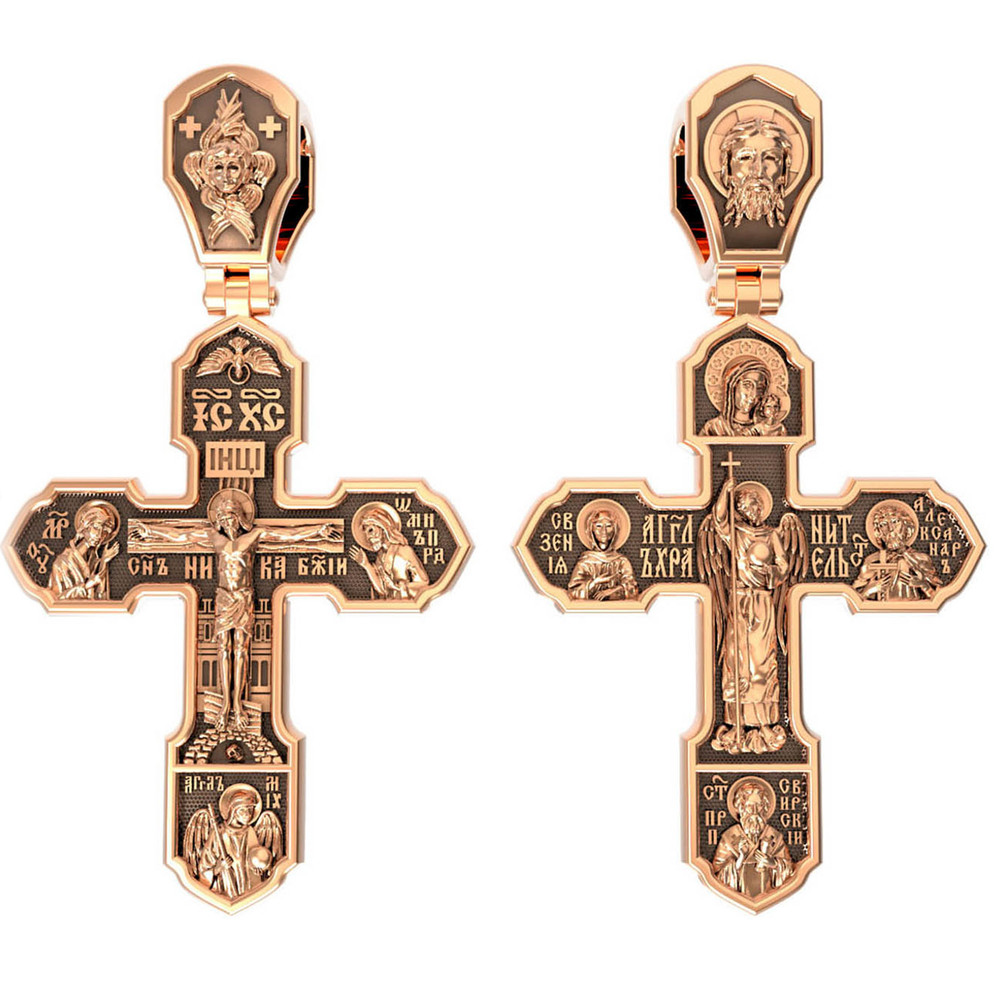 Крест из красного золота 585 пробы