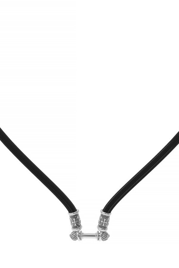 Шнурок шёлковый из белого золота c шёлковым шнурком