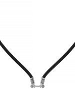 Шнурок шёлковый из белого золота c шёлковым шнурком