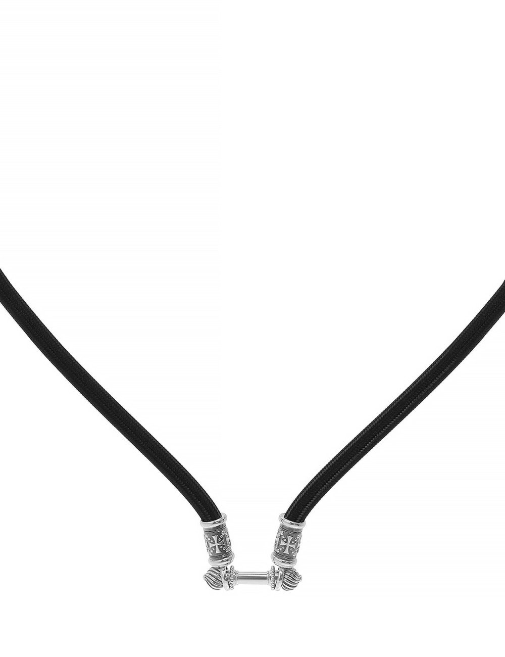 Шнурок шёлковый из белого золота c шёлковым шнурком